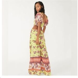 Free People Women's Bali Citrus Skies Bohemian FLOWY Jumpsuit